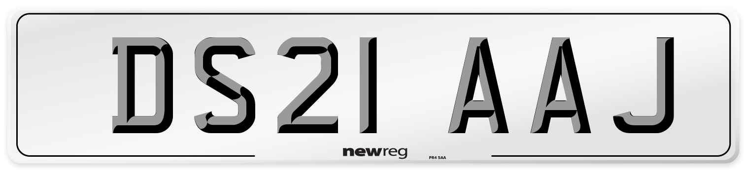 DS21 AAJ Number Plate from New Reg